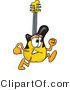 Vector Illustration of a Guitar Mascot Running by Mascot Junction
