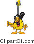 Vector Illustration of a Guitar Mascot Screaming into a Megaphone by Mascot Junction