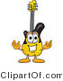 Vector Illustration of a Guitar Mascot with Welcoming Open Arms by Mascot Junction