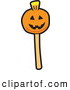 Vector Illustration of a Halloween Pumpkin Cake Pop Dessert by Mascot Junction