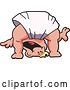 Vector Illustration of a Happy Cartoon Baby Blond Boy Mascot in a Diaper, Bent over and Looking Through His Legs by Mascot Junction
