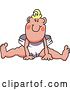 Vector Illustration of a Happy Cartoon Baby Blond Boy Mascot Sitting in a Large Diaper by Mascot Junction