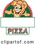 Vector Illustration of a Happy Pizza Mascot Character Sign or Logo 1 by Mascot Junction