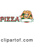 Vector Illustration of a Happy Pizza Mascot Character Sign or Logo 3 by Mascot Junction