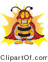 Vector Illustration of a Honey Bee Mascot Dressed As a Super Hero by Mascot Junction