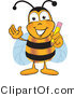 Vector Illustration of a Honey Bee Mascot Holding a Pencil by Mascot Junction
