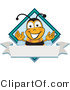 Vector Illustration of a Honey Bee Mascot on a Blank White Label by Mascot Junction