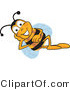 Vector Illustration of a Honey Bee Mascot Resting His Face on His Hand by Mascot Junction
