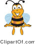 Vector Illustration of a Honey Bee Mascot Sitting by Mascot Junction