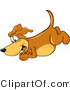 Vector Illustration of a Hound Dog Mascot Diving or Jumping by Mascot Junction