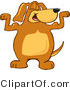 Vector Illustration of a Hound Dog Mascot Flexing His Bicep Arm Muscles by Mascot Junction