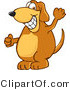 Vector Illustration of a Hound Dog Mascot Grinning by Mascot Junction