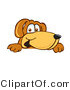Vector Illustration of a Hound Dog Mascot Peeking over a Surface by Mascot Junction