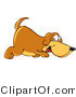Vector Illustration of a Hound Dog Mascot Sniffing the Ground by Mascot Junction
