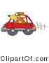 Vector Illustration of a Hound Dog Mascot Sticking His Head out of a Car Window by Mascot Junction