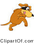 Vector Illustration of a Hound Dog Mascot with a Mask over His Eyes, Being Sneaky by Toons4Biz