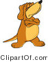 Vector Illustration of a Hound Dog Mascot with Crossed Arms, Disobeying Commands by Toons4Biz