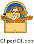 Vector Illustration of a Hound Dog Mascot with Open Arms on a Banner by Mascot Junction