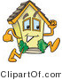 Vector Illustration of a Mobile Cartoon Home Mascot Running Fast by Mascot Junction