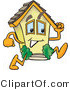 Vector Illustration of a Mobile Cartoon Home Mascot Running Fast by Toons4Biz