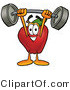 Vector Illustration of a Red Apple Mascot Holding a Heavy Barbell Above His Head by Mascot Junction