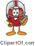 Vector Illustration of a Red Apple Mascot in a Helmet, Holding a Football by Mascot Junction