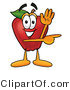 Vector Illustration of a Red Apple Mascot Waving and Pointing to the Right by Toons4Biz