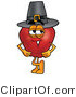 Vector Illustration of a Red Apple Mascot Wearing a Pilgrim Hat on Thanksgiving by Toons4Biz