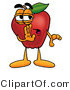 Vector Illustration of a Red Apple Mascot Whispering Secrets by Mascot Junction