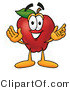 Vector Illustration of a Red Apple Mascot with Open Arms While Greeting Someone by Toons4Biz