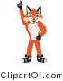 Vector Illustration of a Red Fox Mascot Pointing Upwards by Toons4Biz