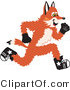 Vector Illustration of a Red Fox Mascot Running by Mascot Junction