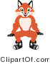 Vector Illustration of a Red Fox Mascot Sitting by Mascot Junction