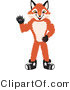 Vector Illustration of a Red Fox Mascot Waving by Mascot Junction