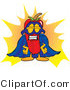 Vector Illustration of a Red Hot Chili Pepper Mascot Dressed As a Super Hero by Mascot Junction
