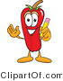 Vector Illustration of a Red Hot Chili Pepper Mascot Holding a Pencil by Mascot Junction