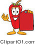 Vector Illustration of a Red Hot Chili Pepper Mascot Holding a Red Price Tag by Toons4Biz