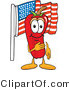 Vector Illustration of a Red Hot Chili Pepper Mascot Pledging Allegiance to the American Flag by Mascot Junction