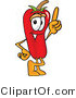 Vector Illustration of a Red Hot Chili Pepper Mascot Pointing Upwards by Mascot Junction