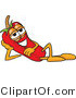 Vector Illustration of a Red Hot Chili Pepper Mascot Reclined with His Head on His Hand by Mascot Junction