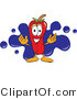 Vector Illustration of a Red Hot Chili Pepper Mascot with a Blue Paint Splatter by Mascot Junction
