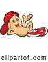 Vector Illustration of a Relaxed Cashew Mascot Character Wearing a Hat and Shoes by Mascot Junction