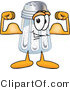 Vector Illustration of a Salt Shaker Mascot Flexing His Arm Muscles by Mascot Junction