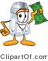 Vector Illustration of a Salt Shaker Mascot Holding a Dollar Bill by Mascot Junction
