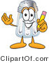Vector Illustration of a Salt Shaker Mascot Holding a Pencil by Mascot Junction