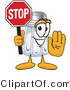 Vector Illustration of a Salt Shaker Mascot Holding a Stop Sign by Mascot Junction