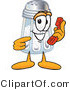 Vector Illustration of a Salt Shaker Mascot Holding a Telephone by Toons4Biz