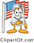 Vector Illustration of a Salt Shaker Mascot Pledging Allegiance to an American Flag by Mascot Junction