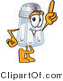 Vector Illustration of a Salt Shaker Mascot Pointing Upwards by Mascot Junction