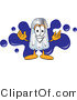 Vector Illustration of a Salt Shaker Mascot Standing in Front of a Blue Paint Splatter on a Business Logo by Mascot Junction